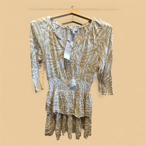 Patrons of Peace Women’s Size Small NWT 3/4 Long Sleeve Mini Boho Vacation Dress